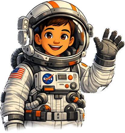 Astronauta Valentín saludando